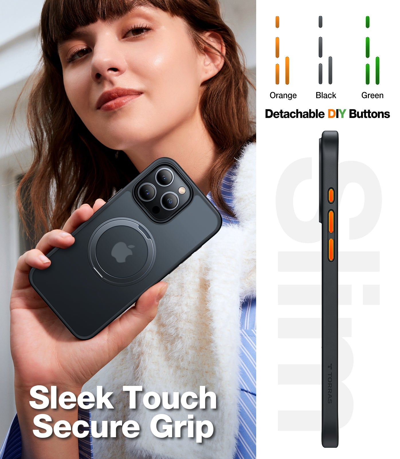 iPhone 15 Pro Max Ostand R Magsafe Case with 360° Rotated Stand