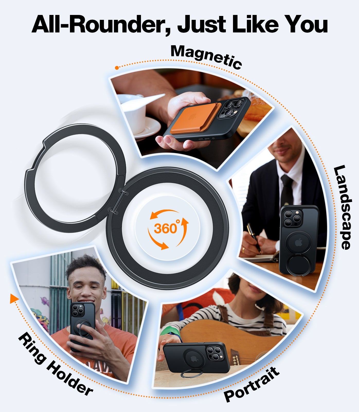 iPhone 15 Pro Max Ostand R Magsafe Case with 360° Rotated Stand